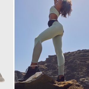 NEW • Koral • Become BlackOut Athletic Work Out Leggings Mesh Sage Green Small